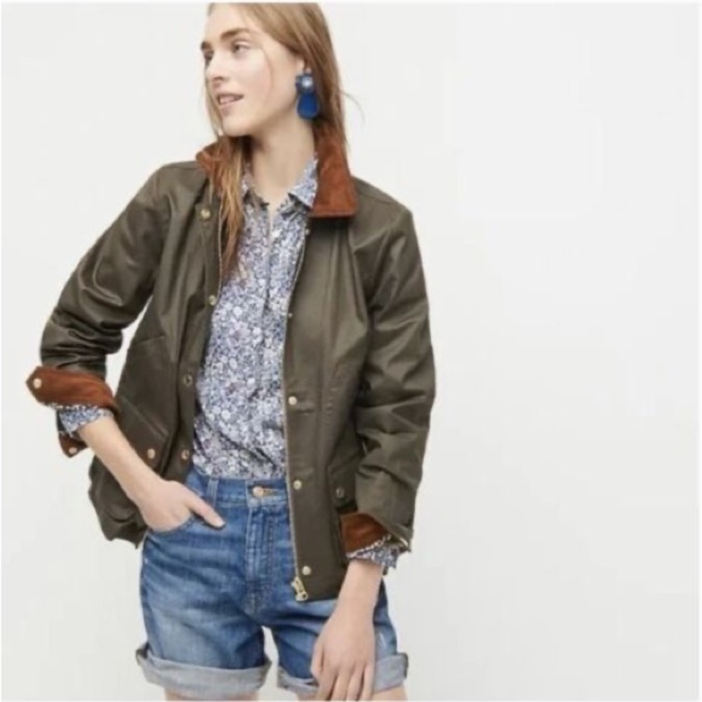 Waxed structured utility jacket